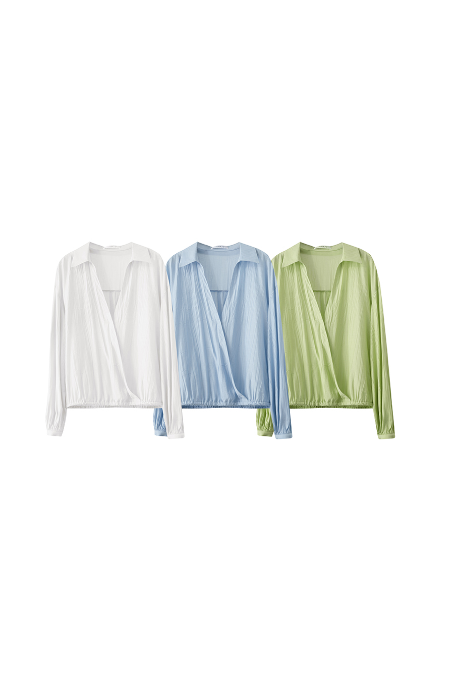 Pleated Textured Chiffon Blouse