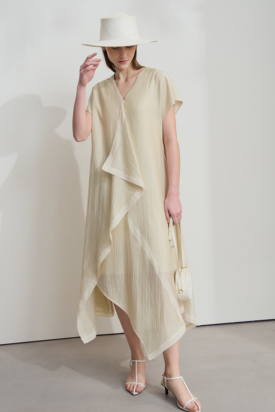 Lyocell V-neck Dress