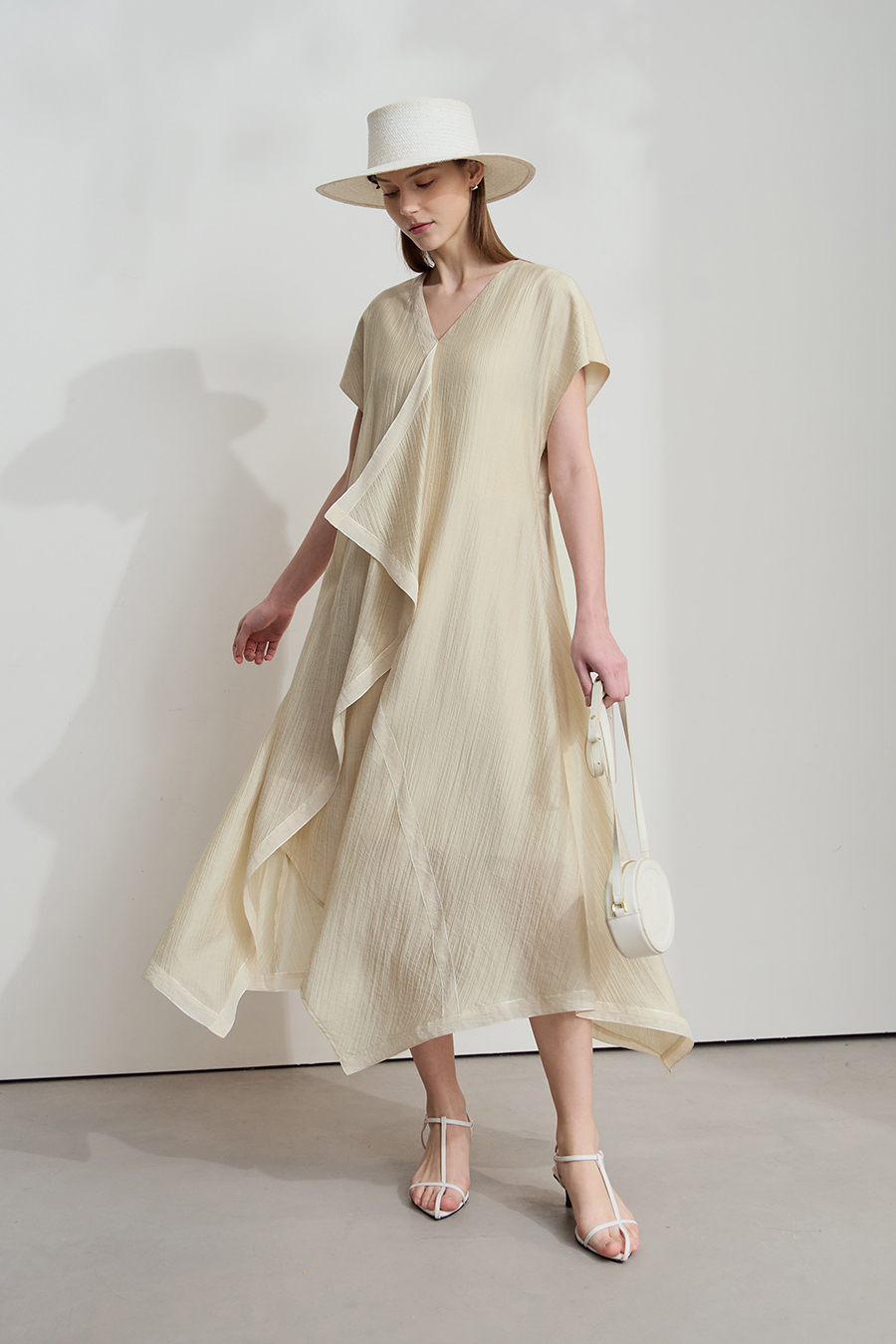 Lyocell V-neck Dress