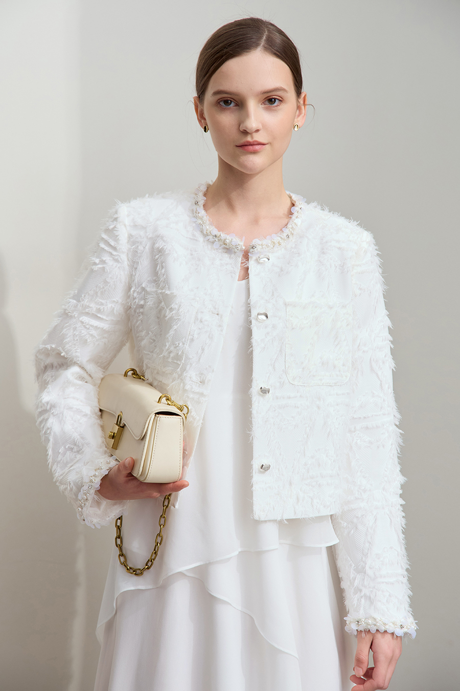 Sequin Trim Elegant Coat