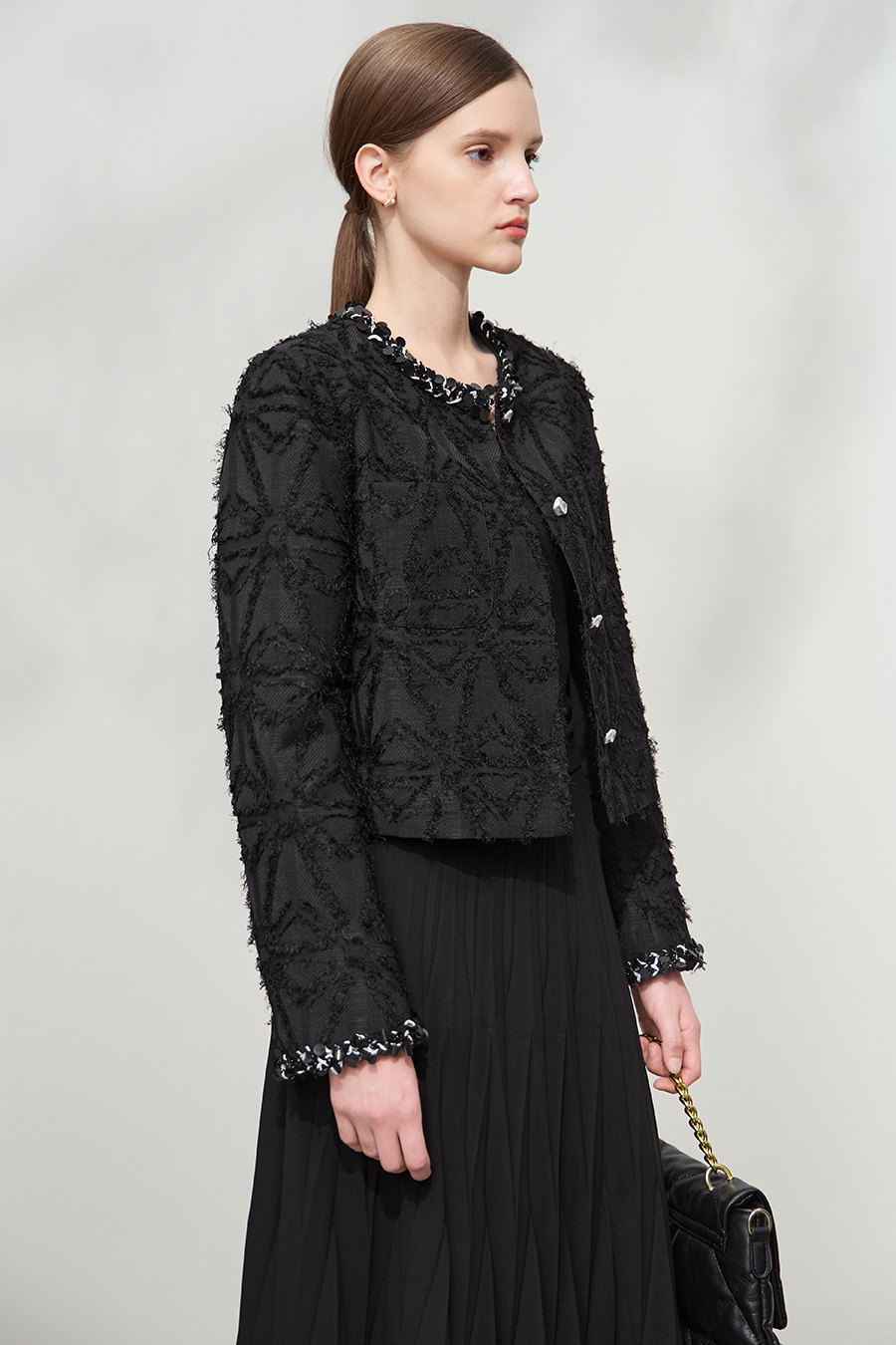 Sequin Trim Elegant Coat