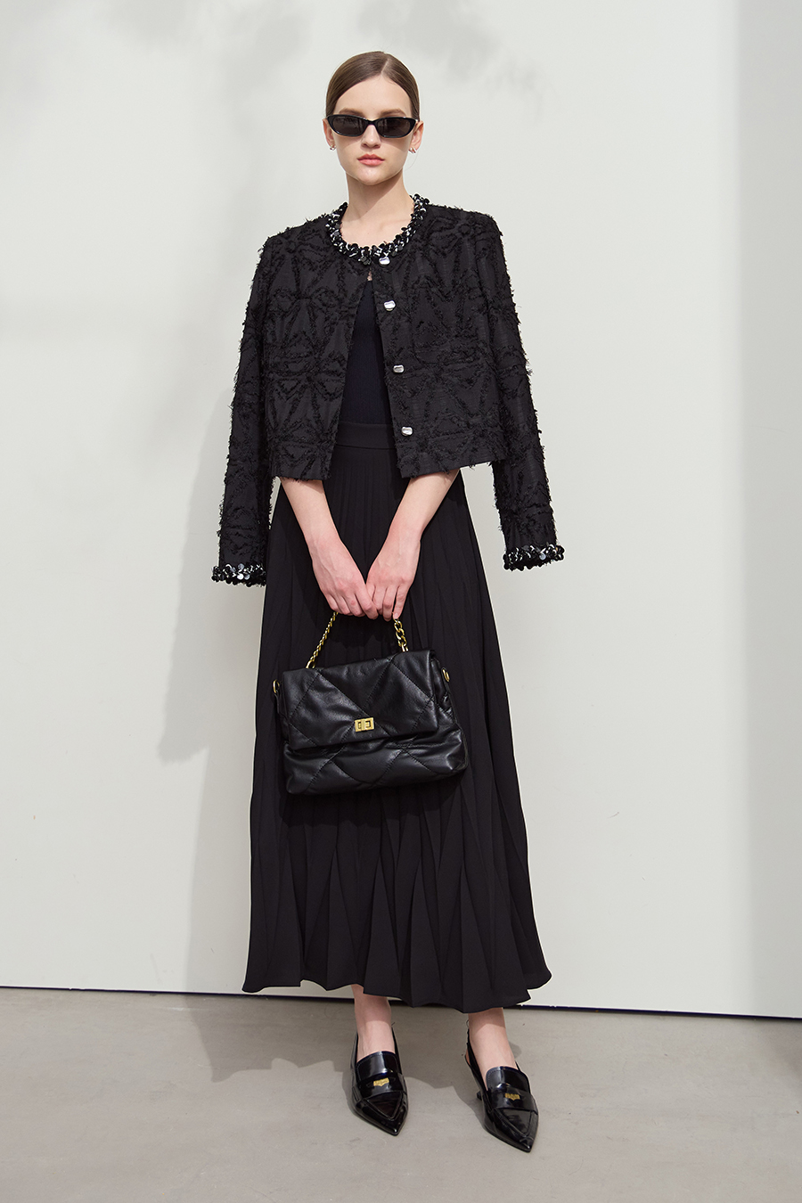 Sequin Trim Elegant Coat