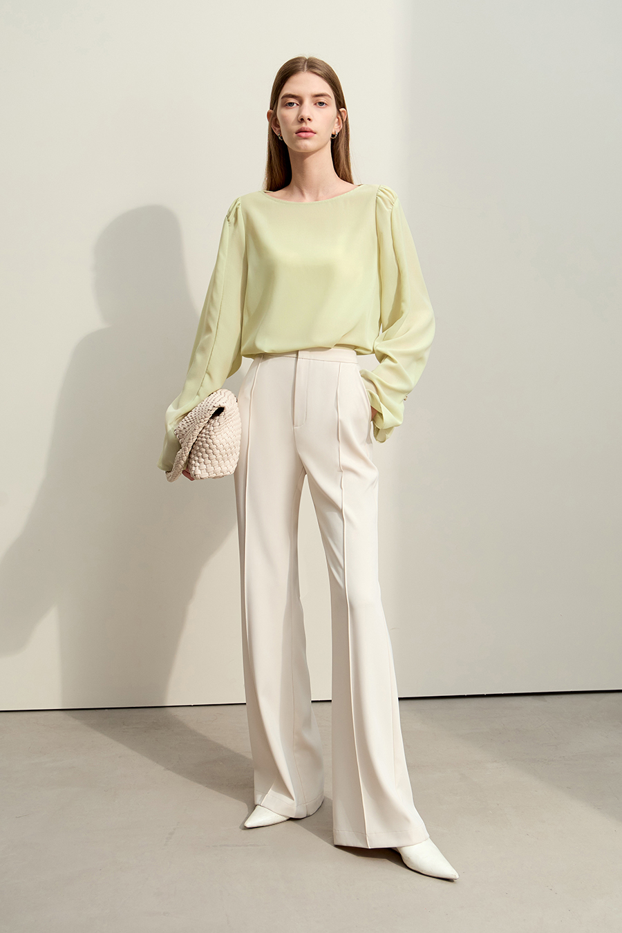 Convertible Bell Sleeve Chiffon Blouse