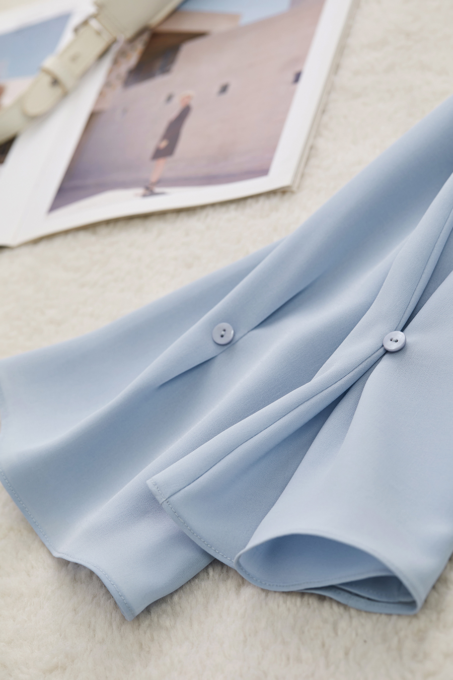 Convertible Bell Sleeve Chiffon Blouse