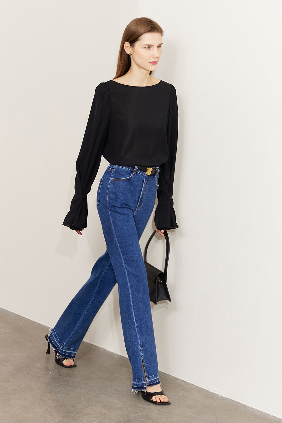 Convertible Bell Sleeve Chiffon Blouse