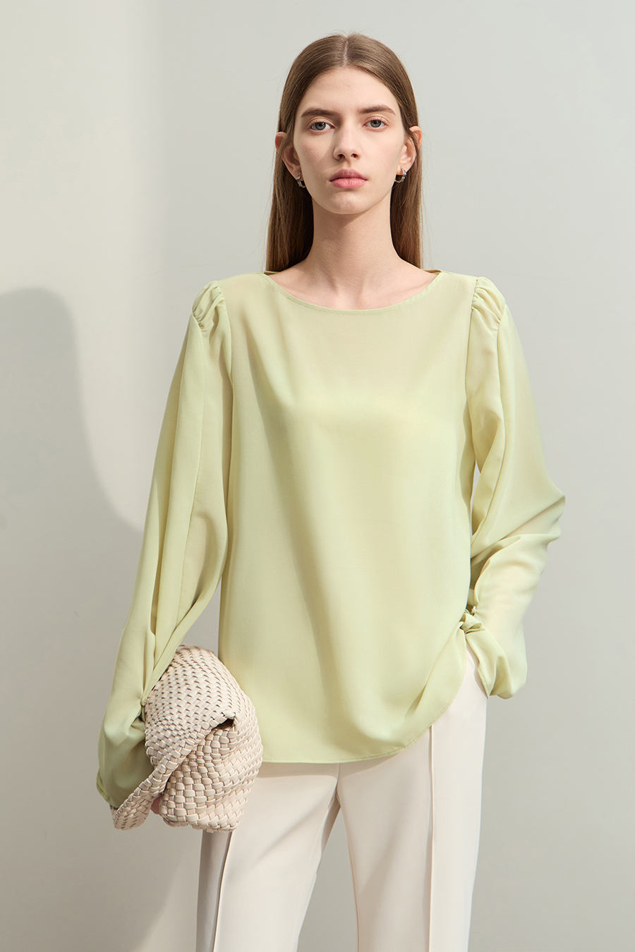 Convertible Bell Sleeve Chiffon Blouse