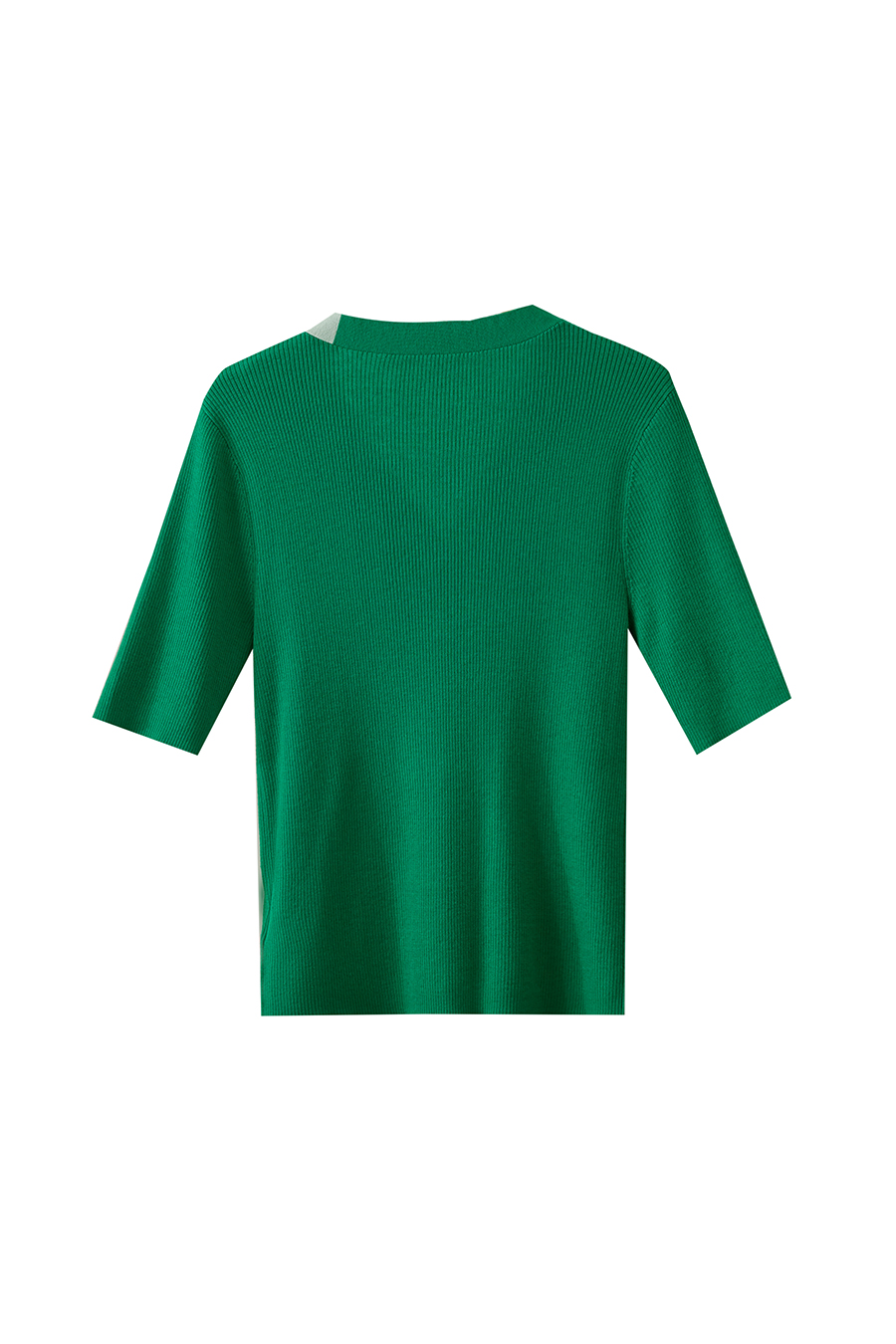 V-neck Color-block Knit Sweater