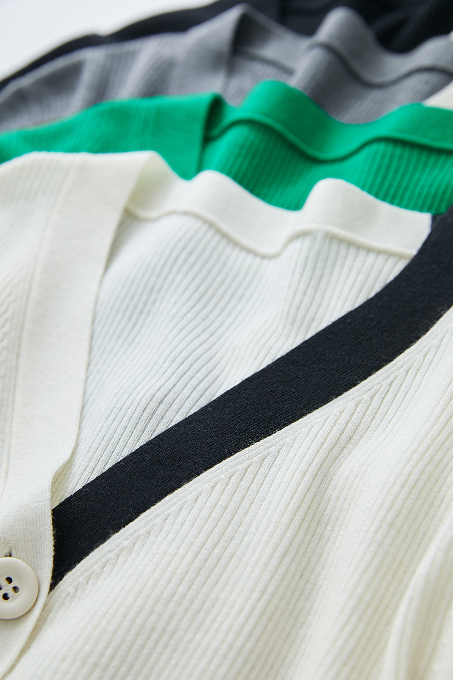 V-neck Color-block Knit Sweater