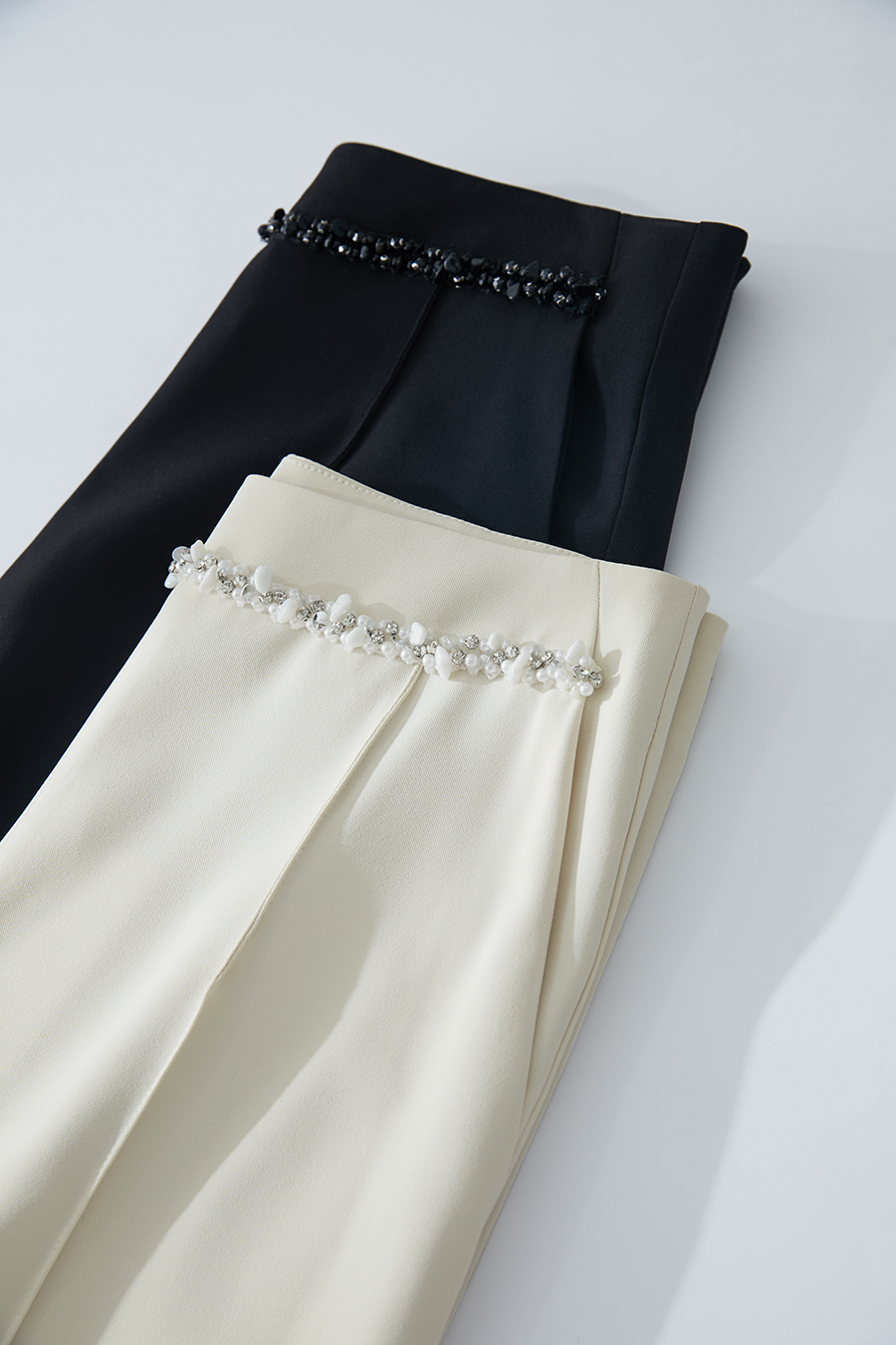 Rhinestone Decor Casual Pants
