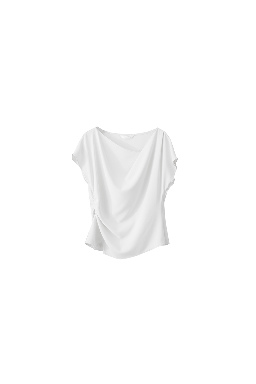 Draped Neck Raglan Chiffon Blouse