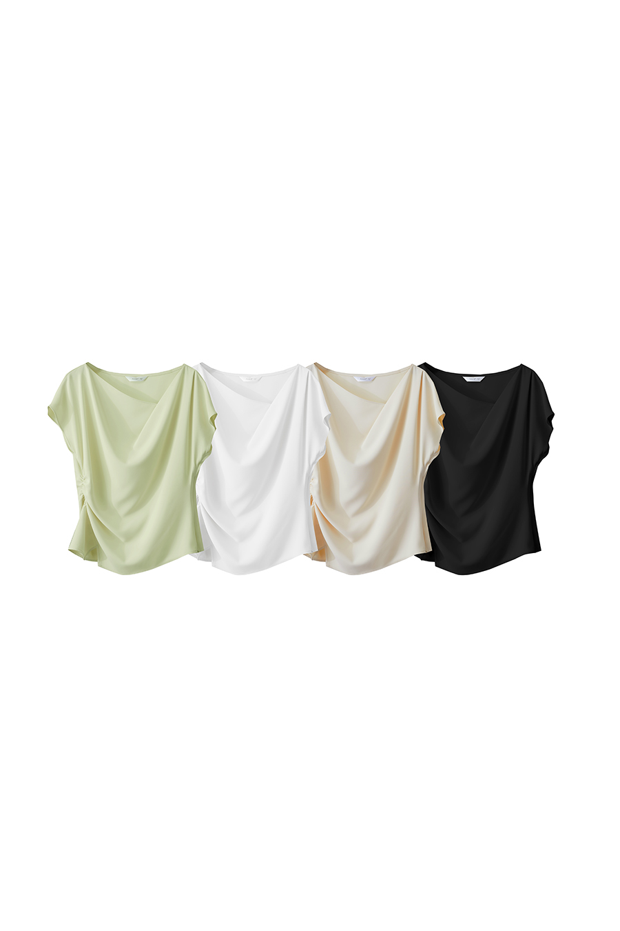 Draped Neck Raglan Chiffon Blouse