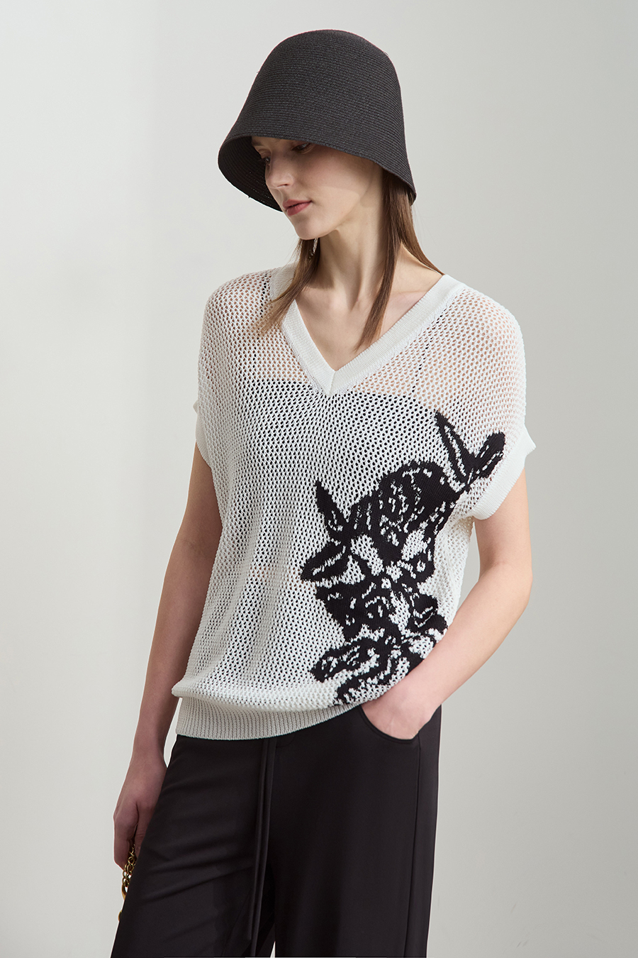 Openwork Knit Sweater