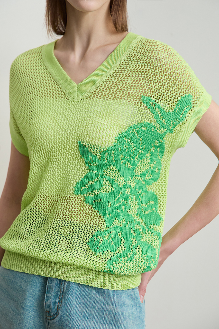 Openwork Knit Sweater