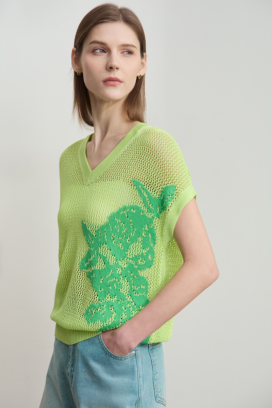 Openwork Knit Sweater