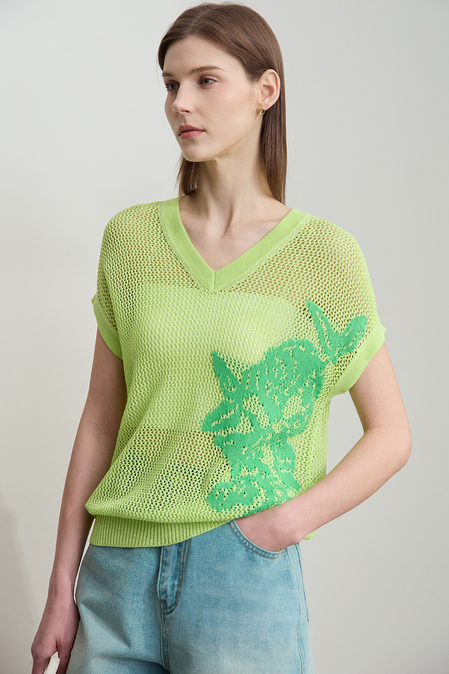 Openwork Knit Sweater