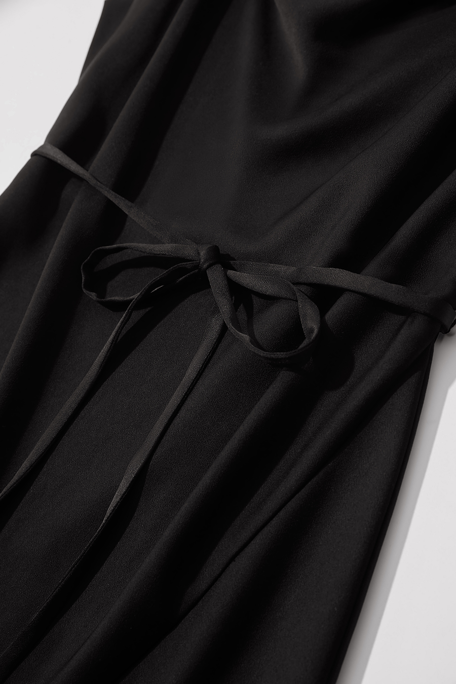 Thin Belt Cowl Neck Dress