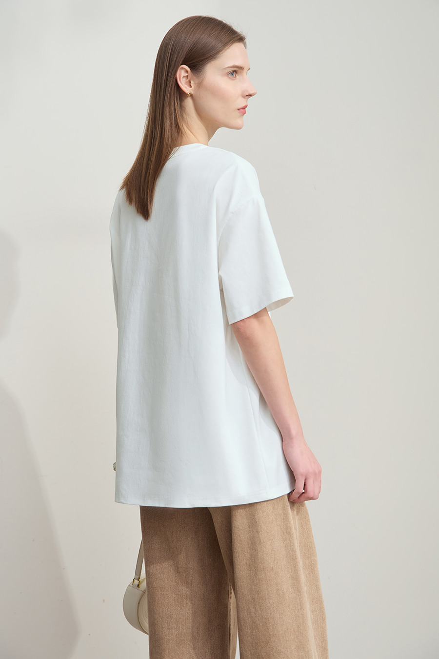 Drop-shoulder Short Sleeve Printed T-shirt