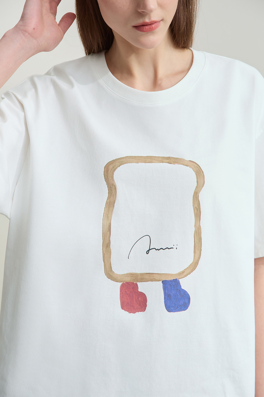 Drop-shoulder Short Sleeve Printed T-shirt