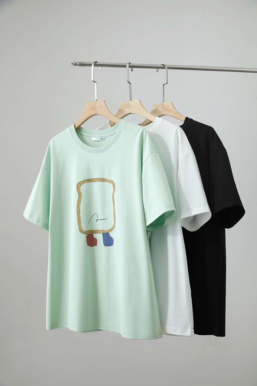 Drop-shoulder Short Sleeve Printed T-shirt