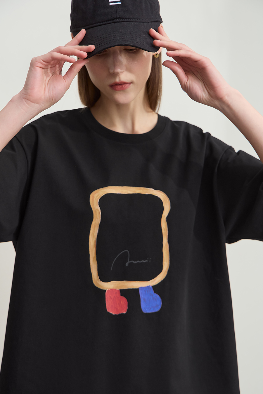 Drop-shoulder Short Sleeve Printed T-shirt