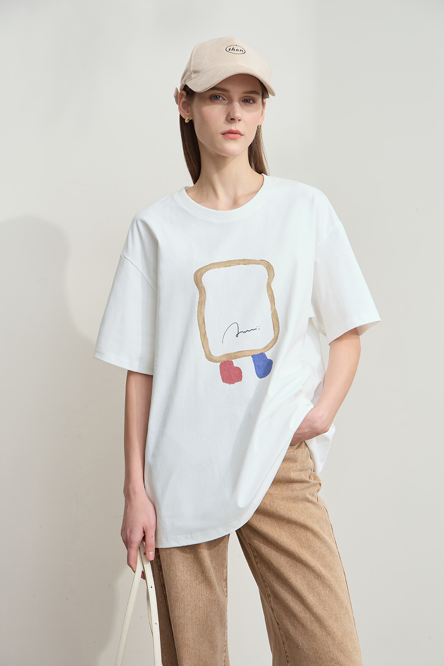 Drop-shoulder Short Sleeve Printed T-shirt