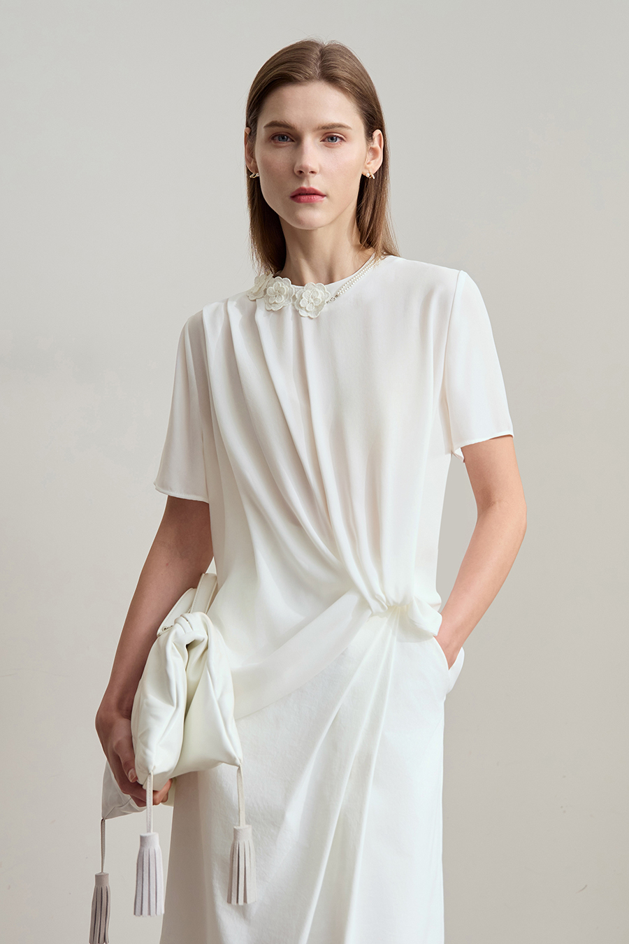 Removable Chain Chiffon Blouse