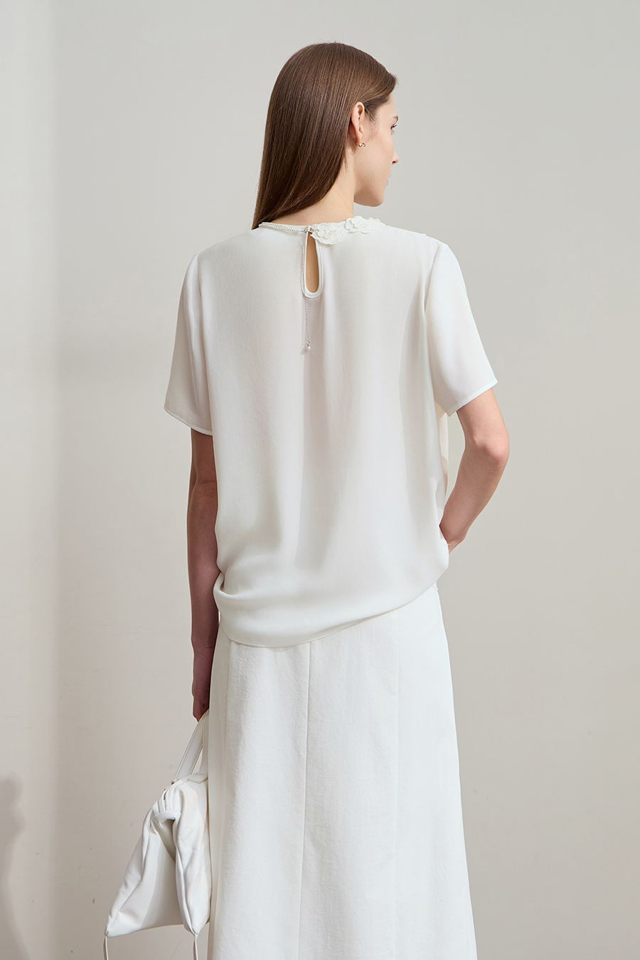 Removable Chain Chiffon Blouse