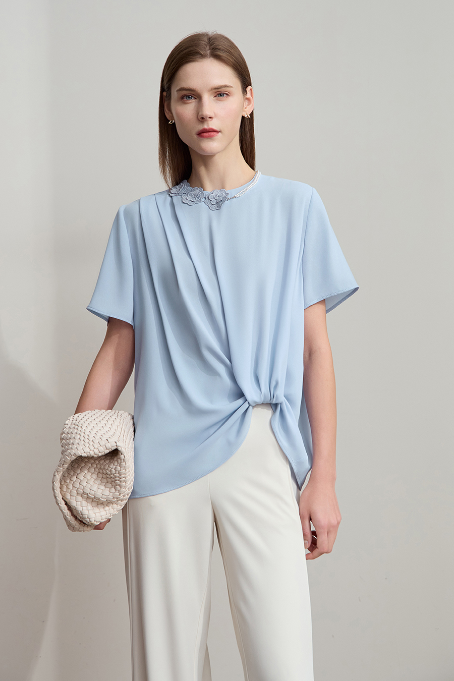 Removable Chain Chiffon Blouse