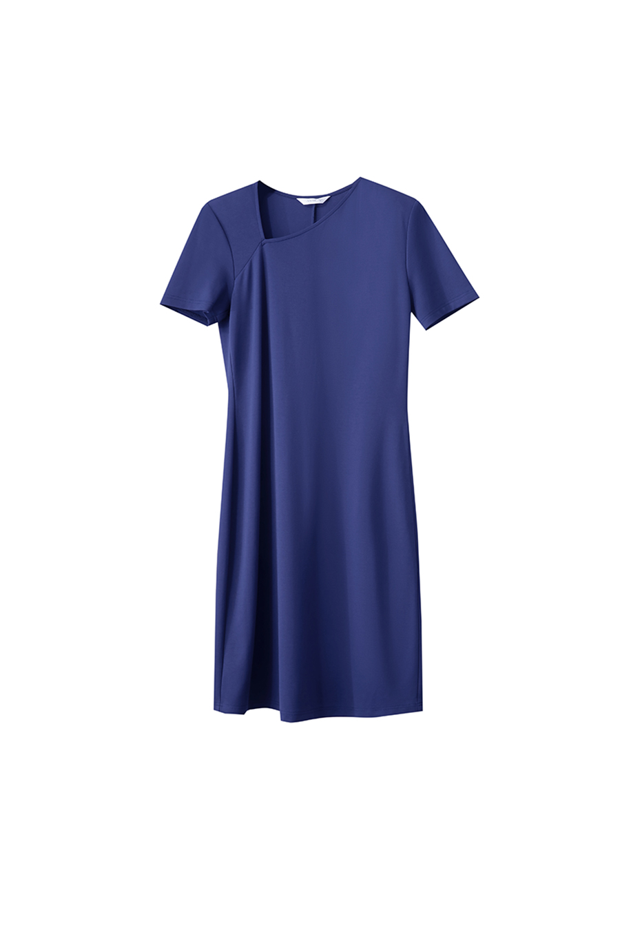 Diagonal V-neck Waist-tied Dress