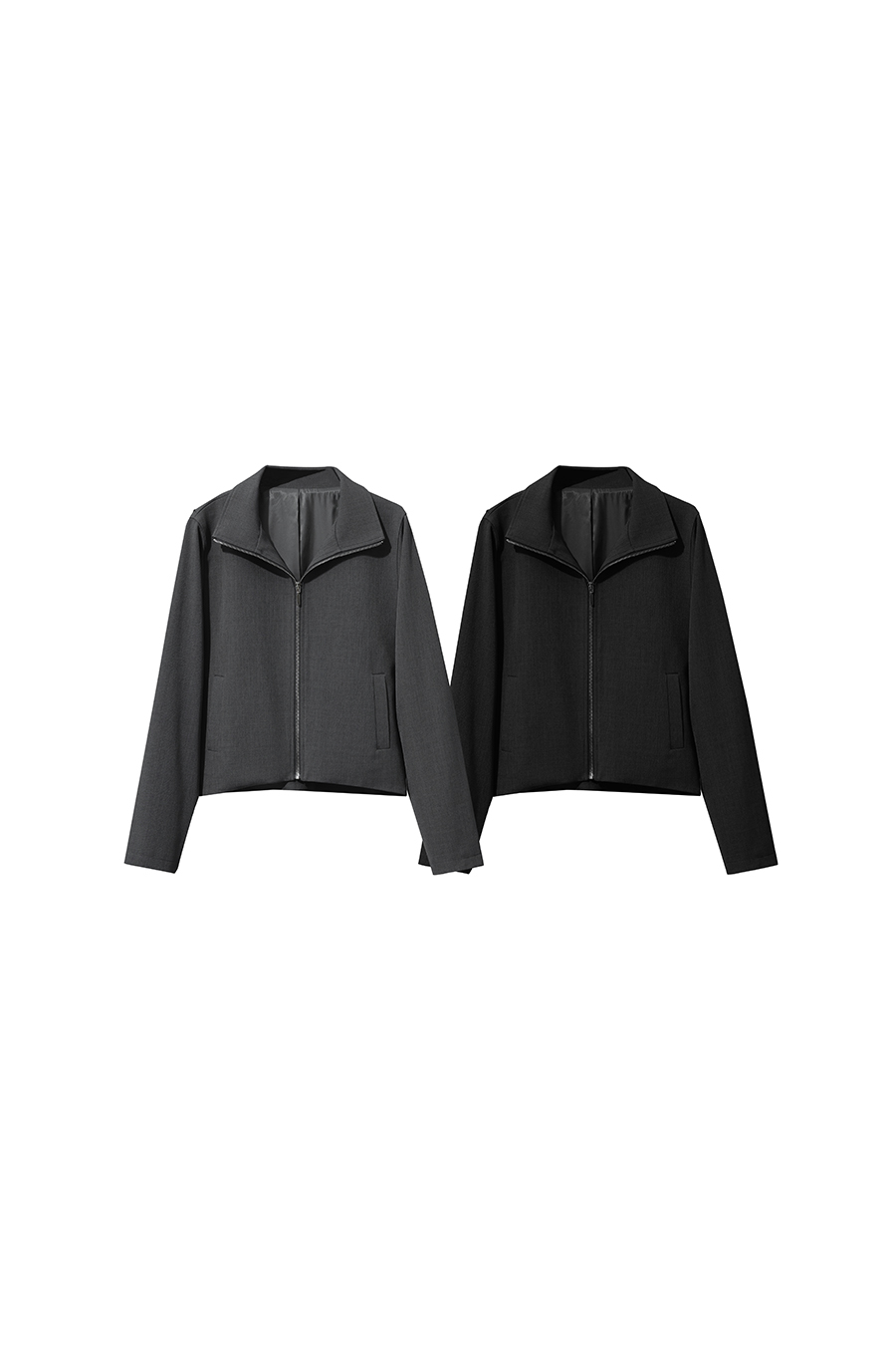 Loose Zip-up Lapel Coat