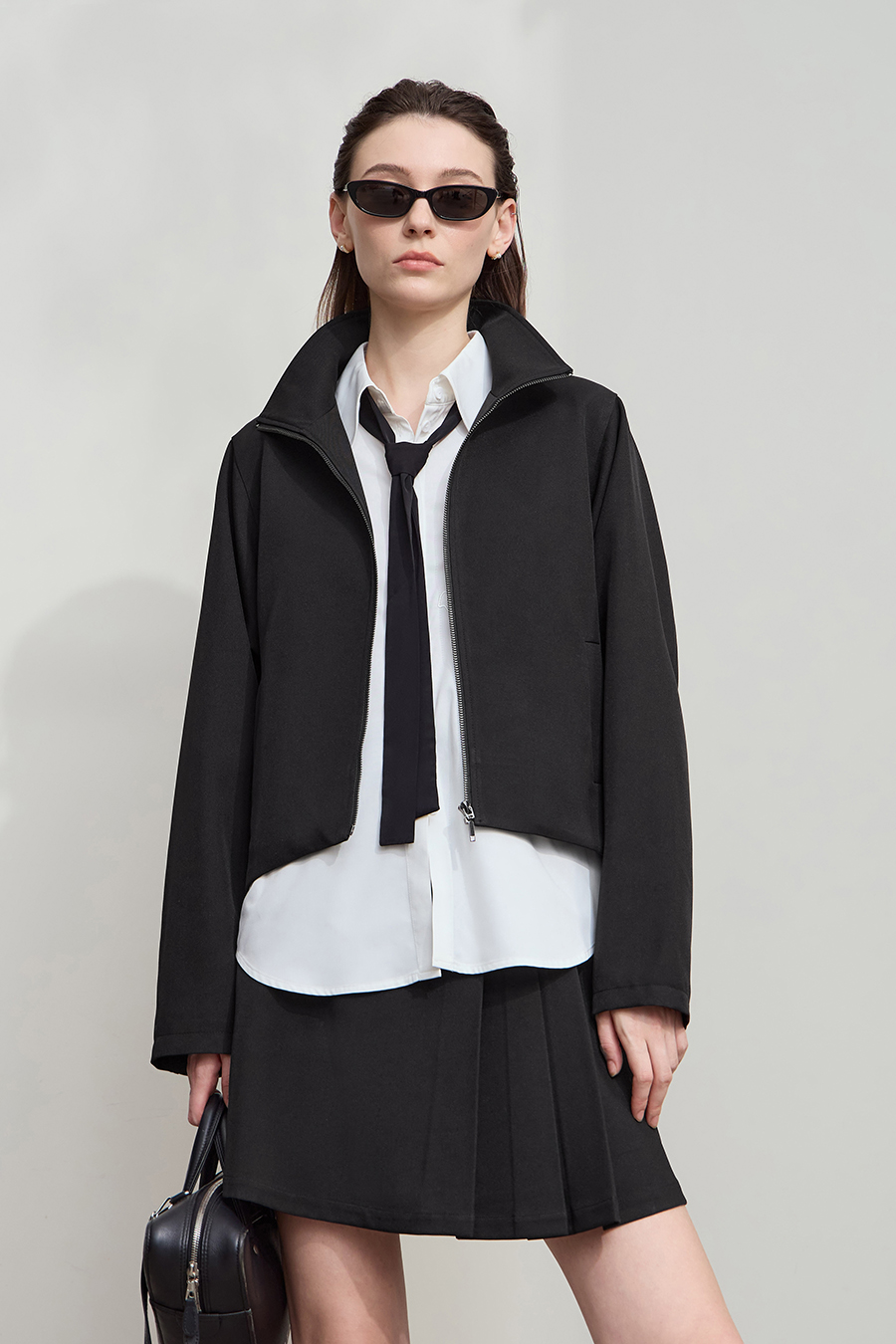 Loose Zip-up Lapel Coat