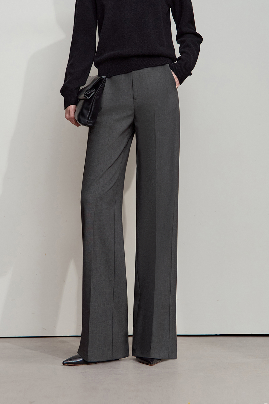 Straight Leg High Waist Wide - leg Long Pants|AMII-AMII.com