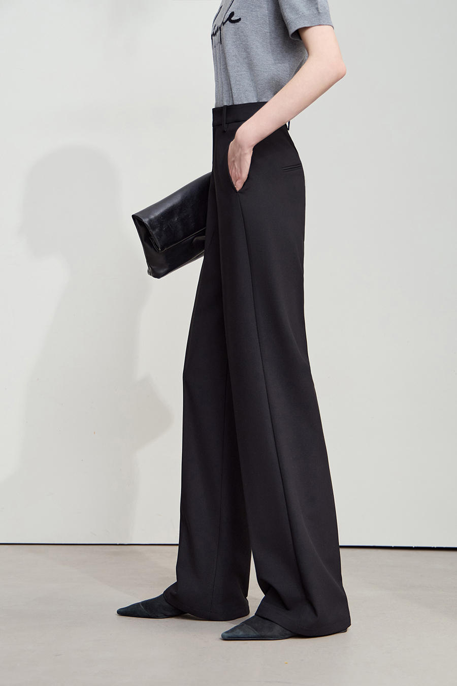 Straight Leg High Waist Wide - leg Long Pants|AMII-AMII.com