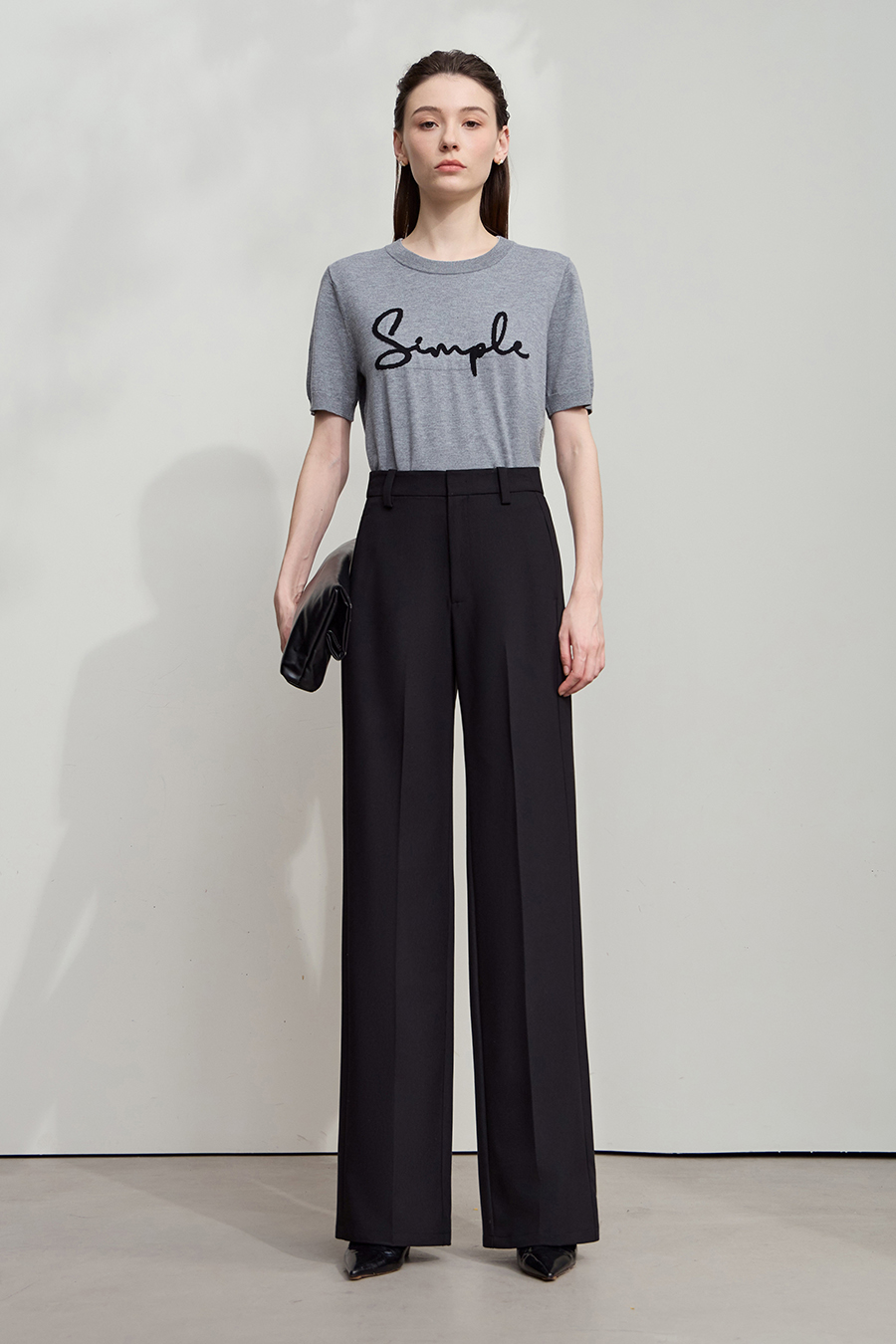 Straight Leg High Waist Wide - leg Long Pants|AMII-AMII.com