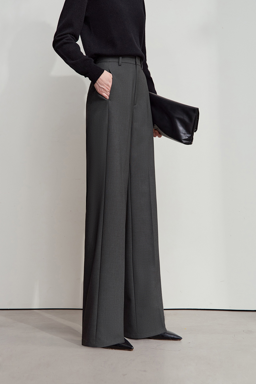 Straight Leg High Waist Wide - leg Long Pants|AMII-AMII.com