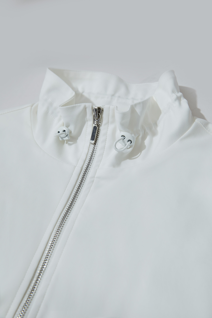 Micro Elastic Stand Collar Zipper Jacket|AMII-AMII.com