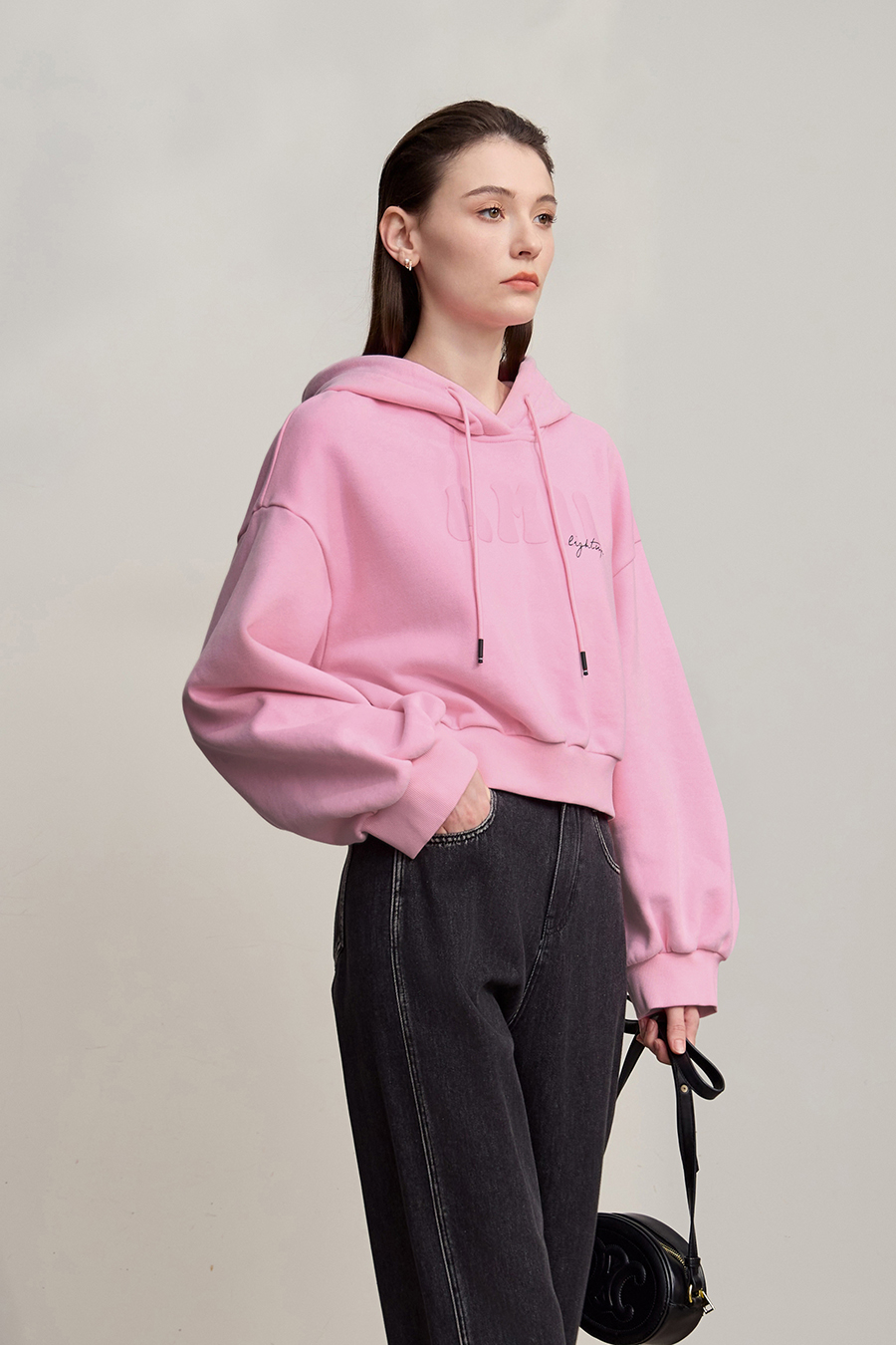 Letter Printed Cropped Sweatshirt