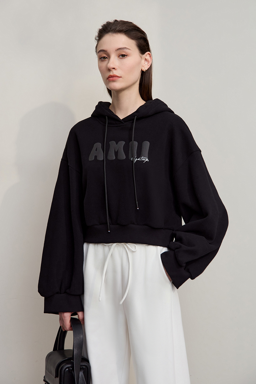 Letter Printed Cropped Sweatshirt