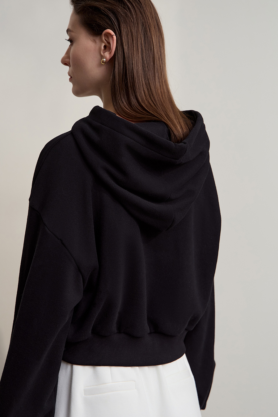 Letter Printed Cropped Sweatshirt