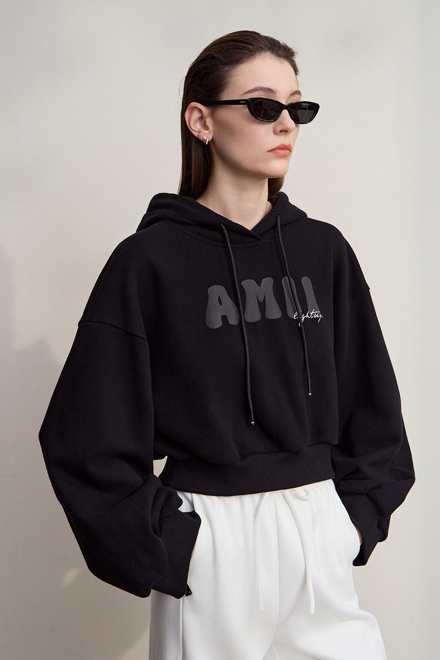 Letter Printed Cropped Sweatshirt