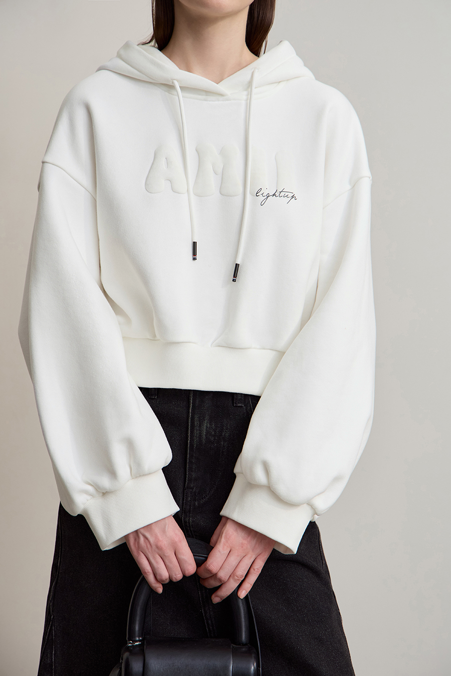 Letter Printed Cropped Sweatshirt