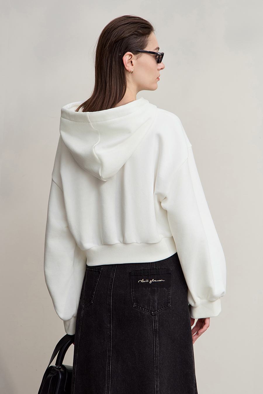 Letter Printed Cropped Sweatshirt