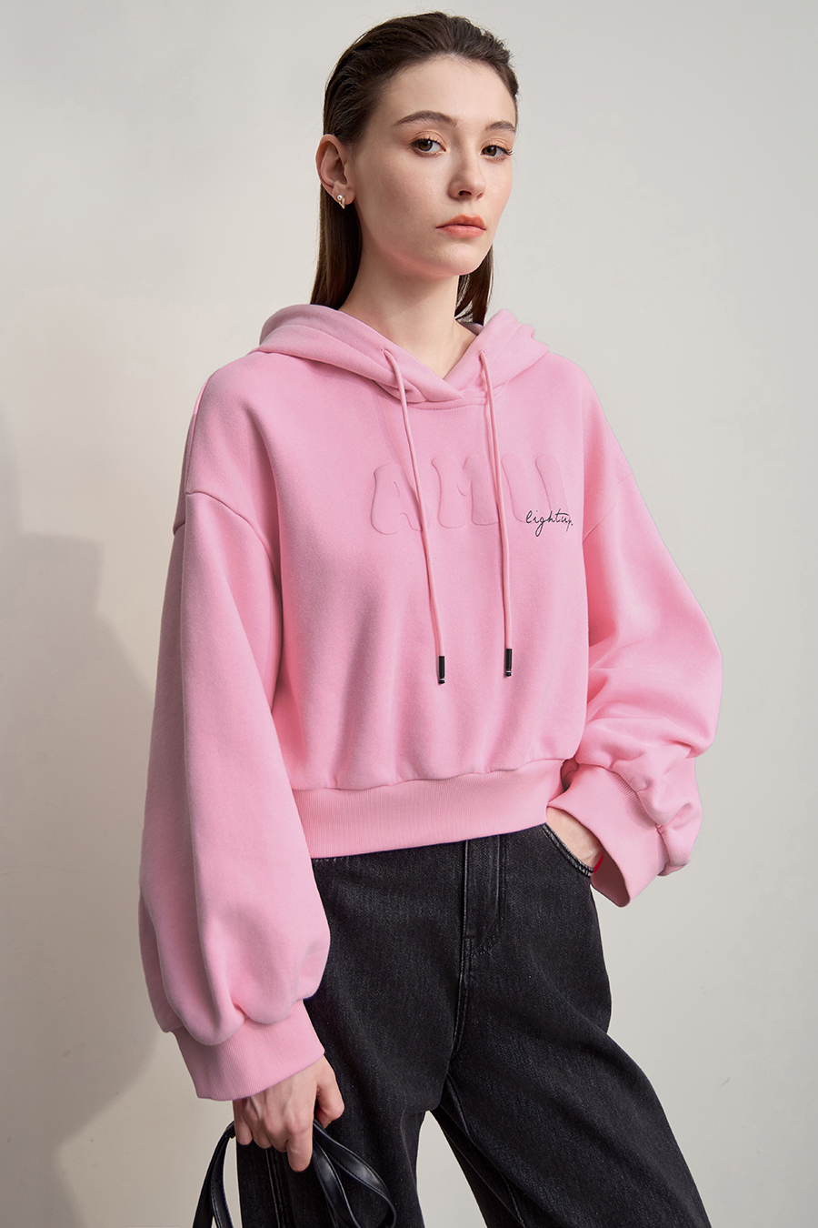 Letter Printed Cropped Sweatshirt