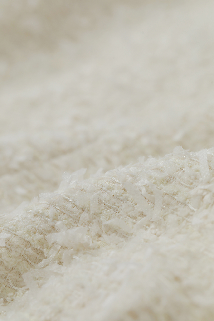 Elegant Crew Neck Tweed Coat