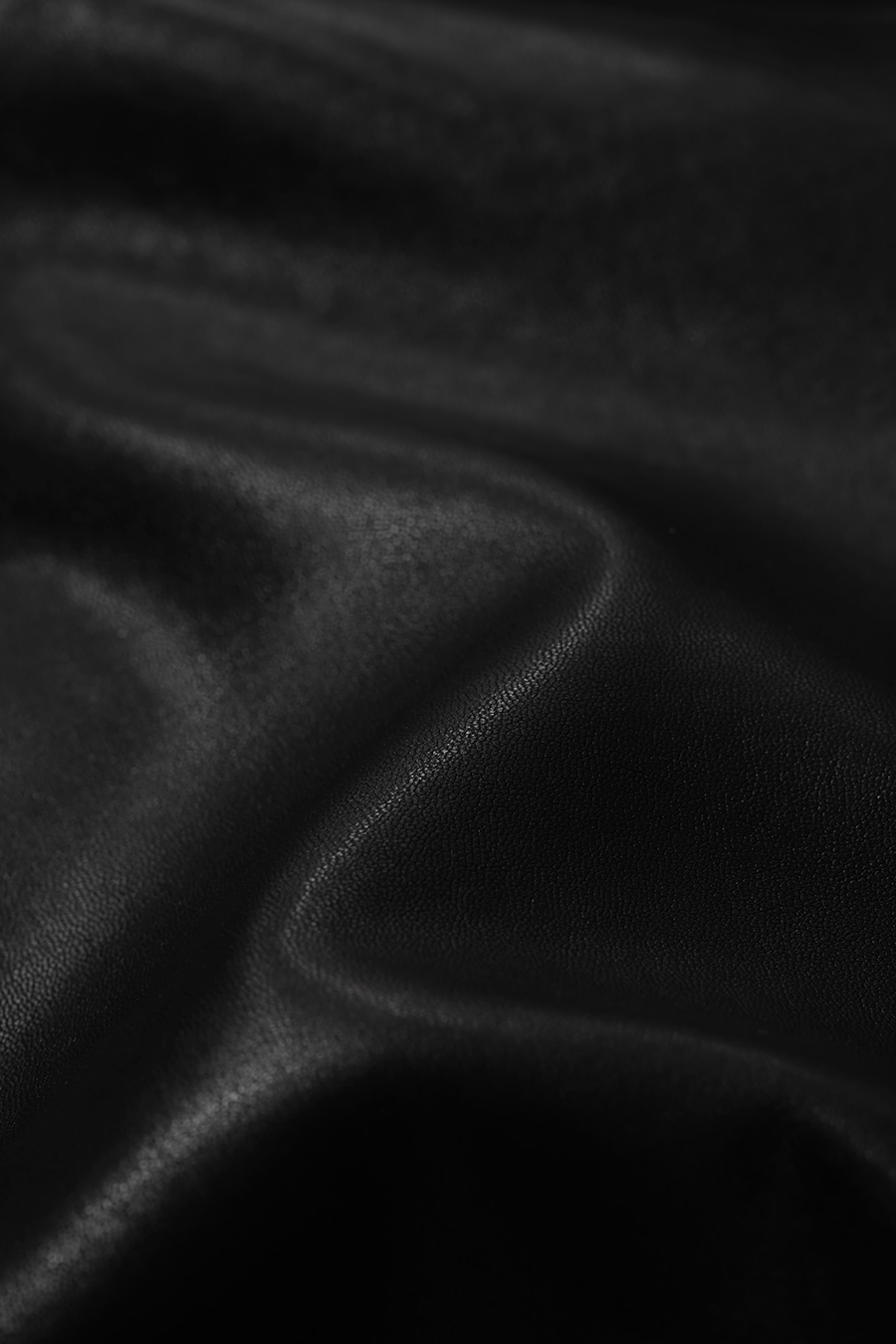 Cropped Lapel PU Leather Jacket