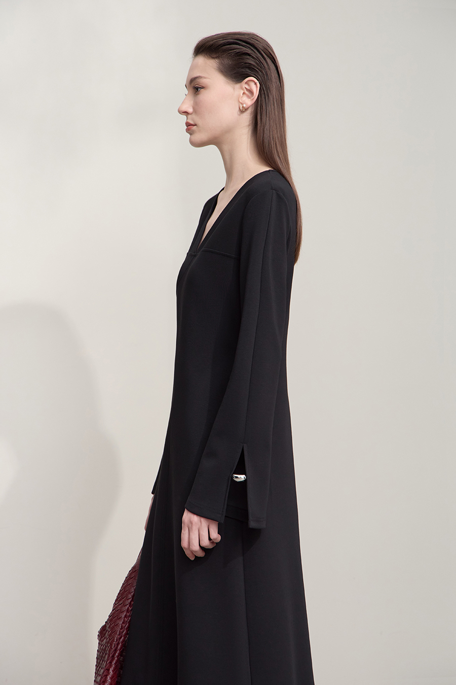 V - Neck Waist - cinching Dress|AMII-AMII.com