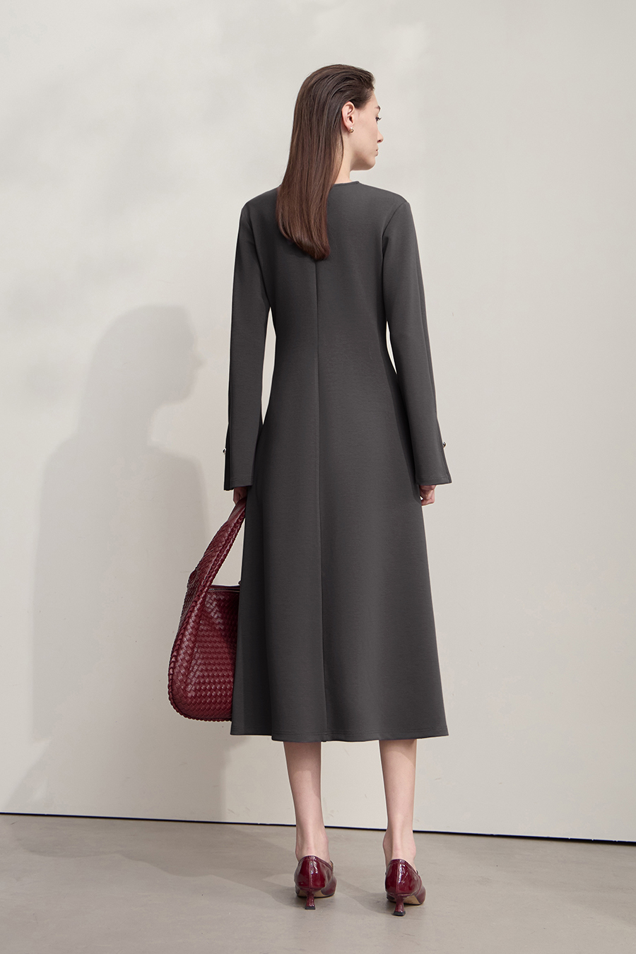 V - Neck Waist - cinching Dress|AMII-AMII.com