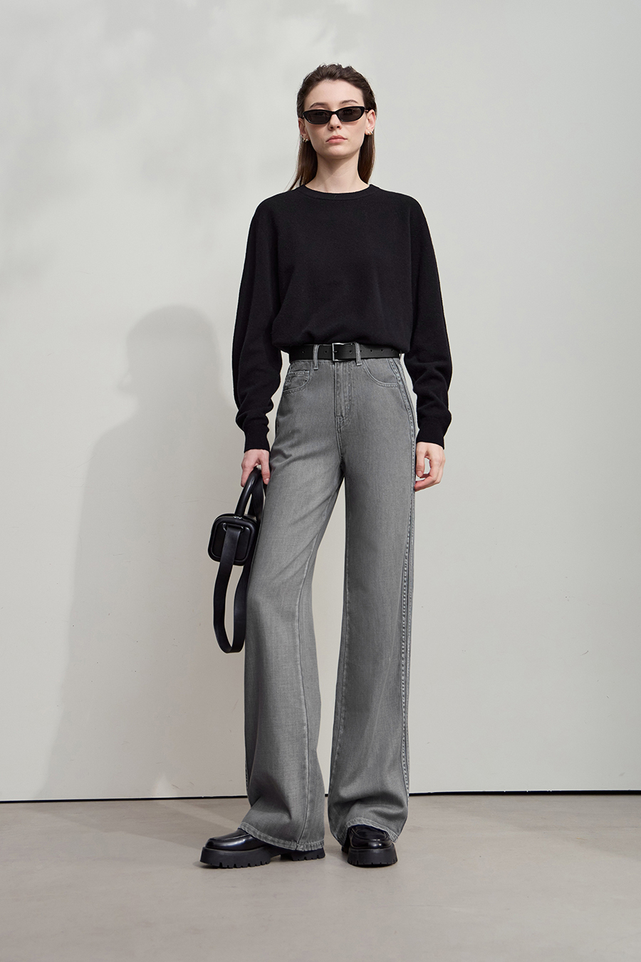 Loose Wide - leg Denim Long Pants|AMII-AMII.com