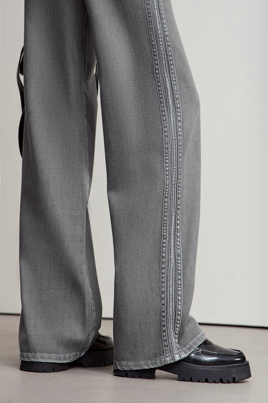 Loose Wide - leg Denim Long Pants|AMII-AMII.com