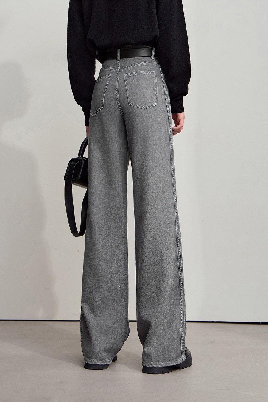Loose Wide - leg Denim Long Pants|AMII-AMII.com